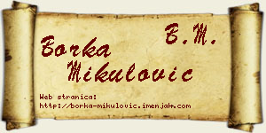 Borka Mikulović vizit kartica